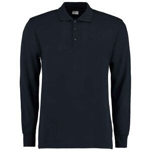 Kustom Kit Mens Pique Long-Sleeved Polo Shirt / Navy